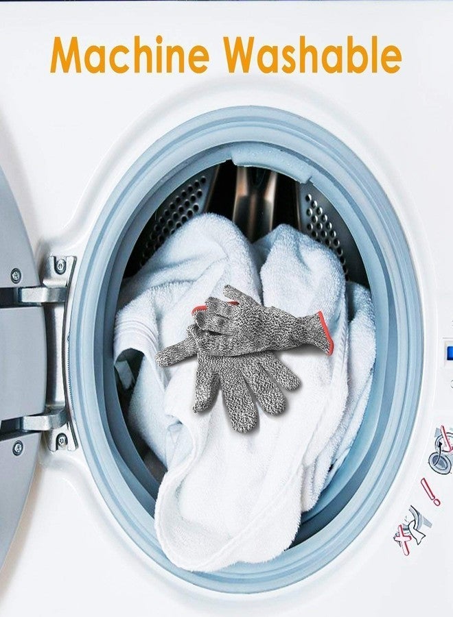 JB Export قفازات أمان يدوية مقاومة للقطع من JB Export، مستوى حماية 5، مصنوعة من المطاط عالي الجودة، مناسبة للنساء في المطبخ، للتعامل مع الطعام والخضراوات، والبستنة، والاستخدامات الصناعية (مقاس حر، رمادي). - Image 3